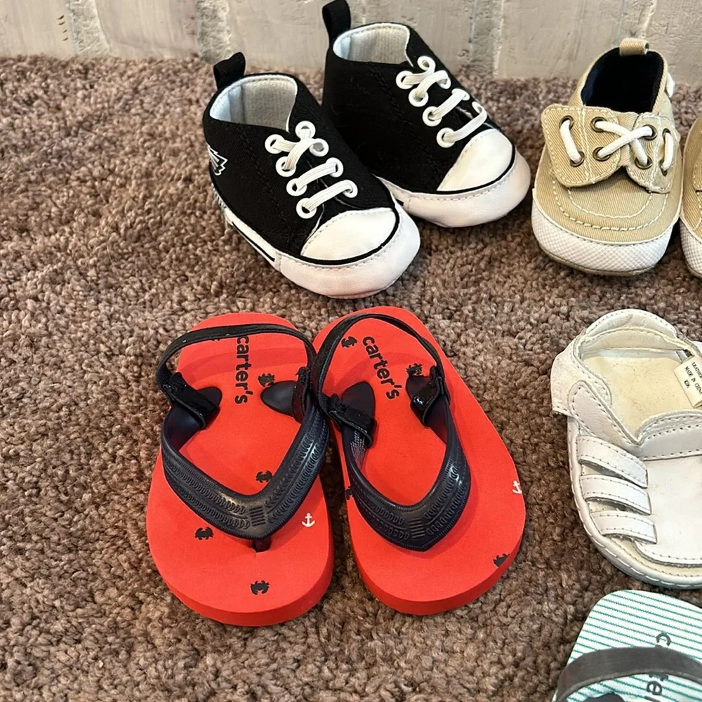 Baby boy size 1 0-12m first shoes sneakers sandals booties bundle!